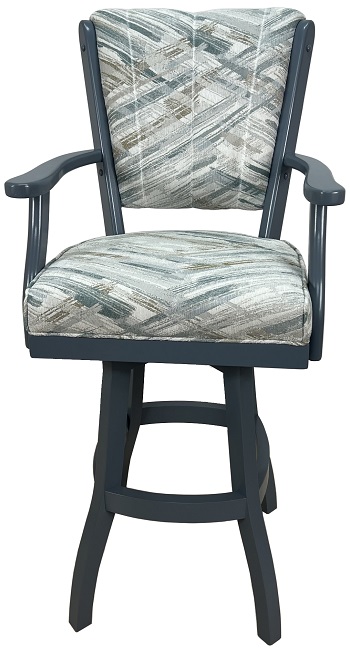 Classic with Arms Bar Stool Green Wood
