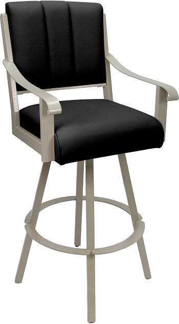 Memphis Leather Black Bar Stool beige