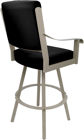 Memphis Leather Black Bar Stool back 2