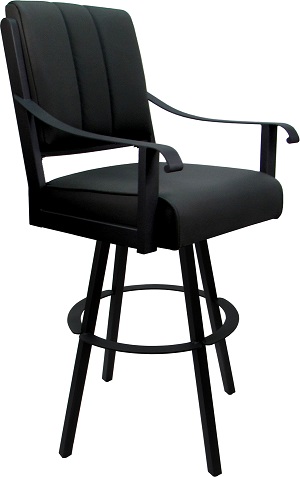Memphis Leather Black Bar Stool