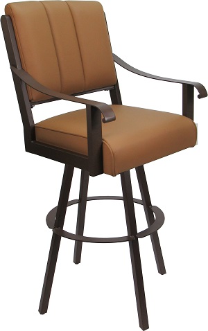 Memphis Leather Brown Bar Stool back