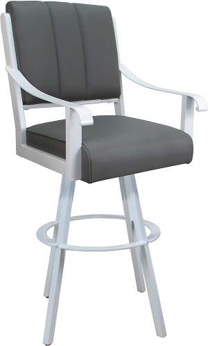 Memphis Leather Grey Bar Stool back