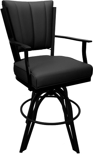 Montana Black Leather Bar Stool