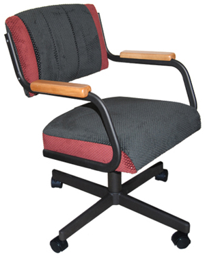 M-111 Caster Chair Wood Arms