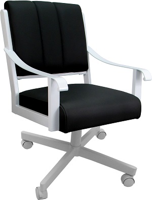 Memphis Black Leather Caster Chair back