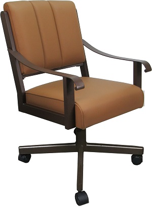 Memphis Brown Leather Caster Chair back