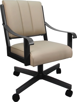 Memphis Tan Leather Caster Chair back