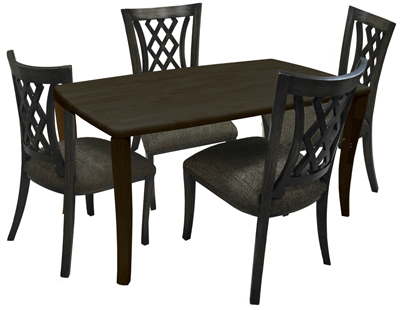 Dinette with 36x60 wood Table Tango Side Chairs