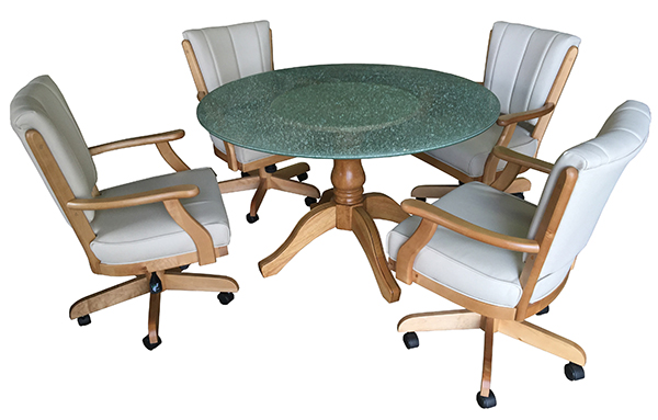 Classic Caster Chairs with 48 Glass