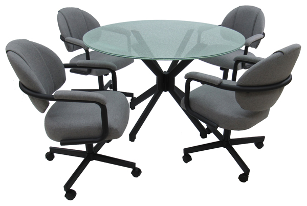 M-70 Caster Chairs Crackle Table