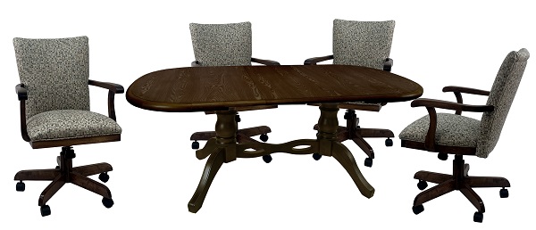 Mango Plus Caster Chairs 42x60x75 Wood Table