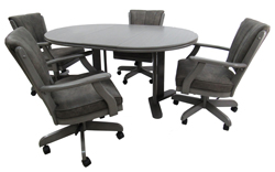 Grey Classic Caster Chairs 42x42x60 Wood Table