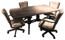 Classic Caster Chairs 42x72 Wood Table