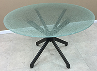 Alan Metal Crackle Glass Table