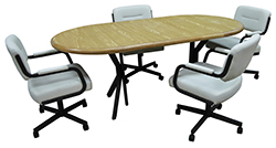 M-110 Caster Chairs 42x60x78 Wood Table