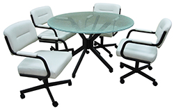 M-110 Caster Chairs 48 Glass Table
