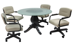 M-115 Caster Chairs 48inch Glass Table