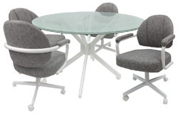 M-70 Dinette Mojave Grey on White Crackle Glass